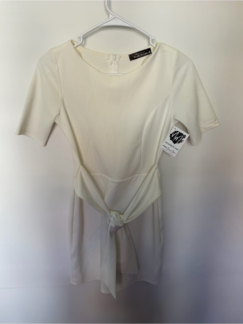 NWT Blue Blush White Tie Dress